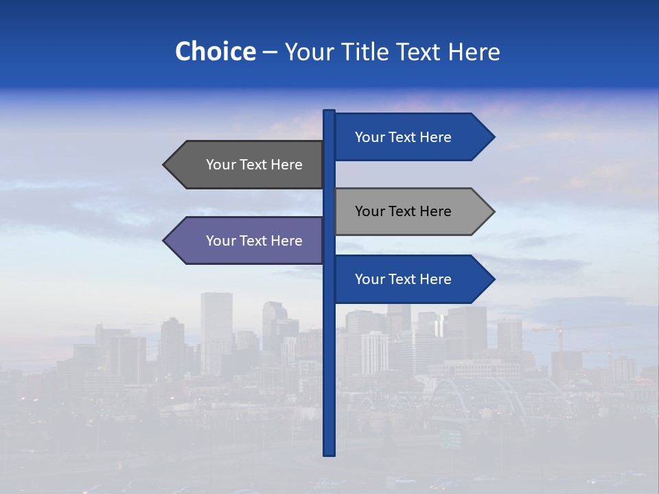 Denver, Colorado Downtown Skyline At Sunset PowerPoint Template