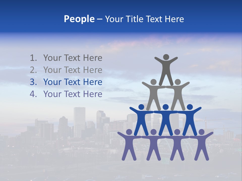 Denver, Colorado Downtown Skyline At Sunset PowerPoint Template