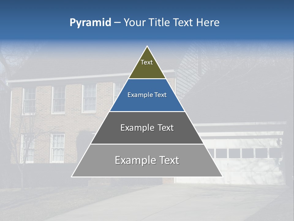 A Large Brick House With A Blue Door PowerPoint Template