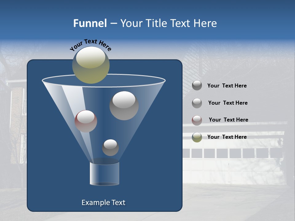 A Large Brick House With A Blue Door PowerPoint Template