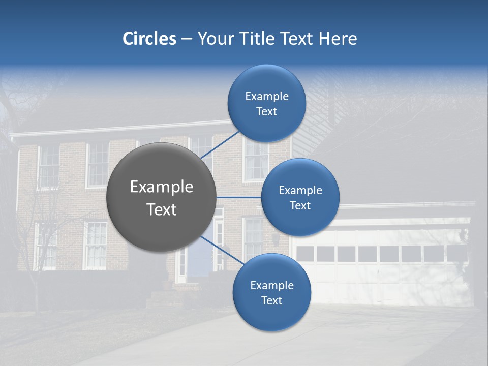 A Large Brick House With A Blue Door PowerPoint Template