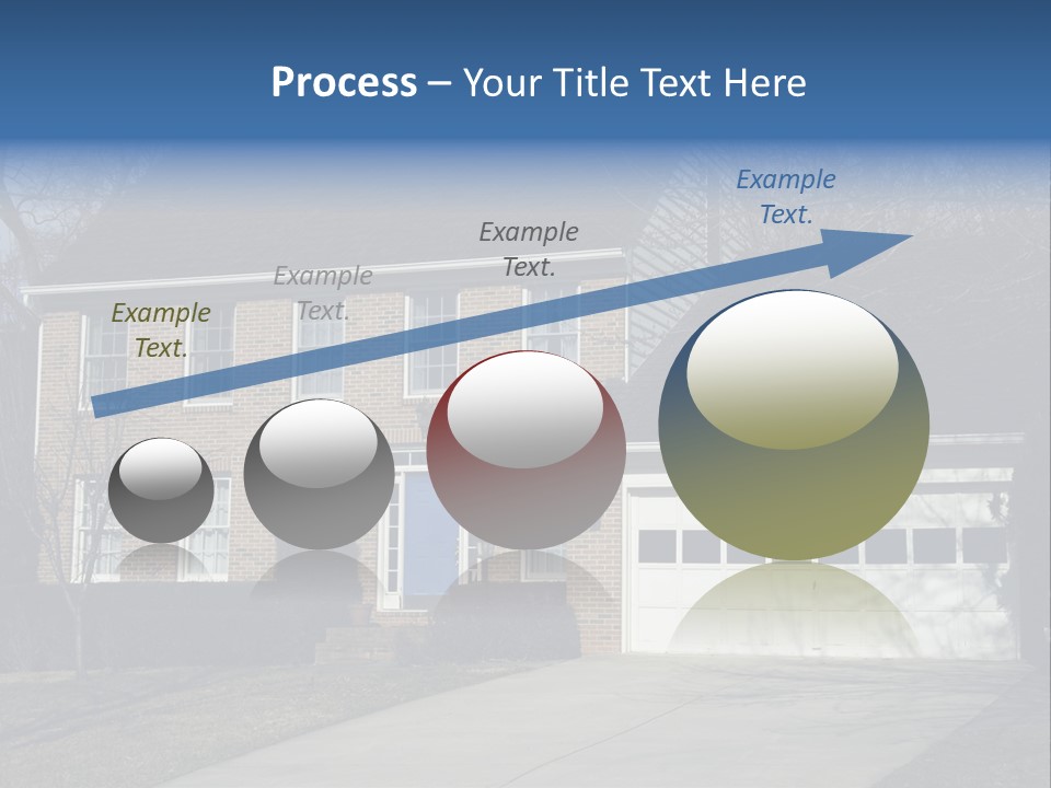 A Large Brick House With A Blue Door PowerPoint Template