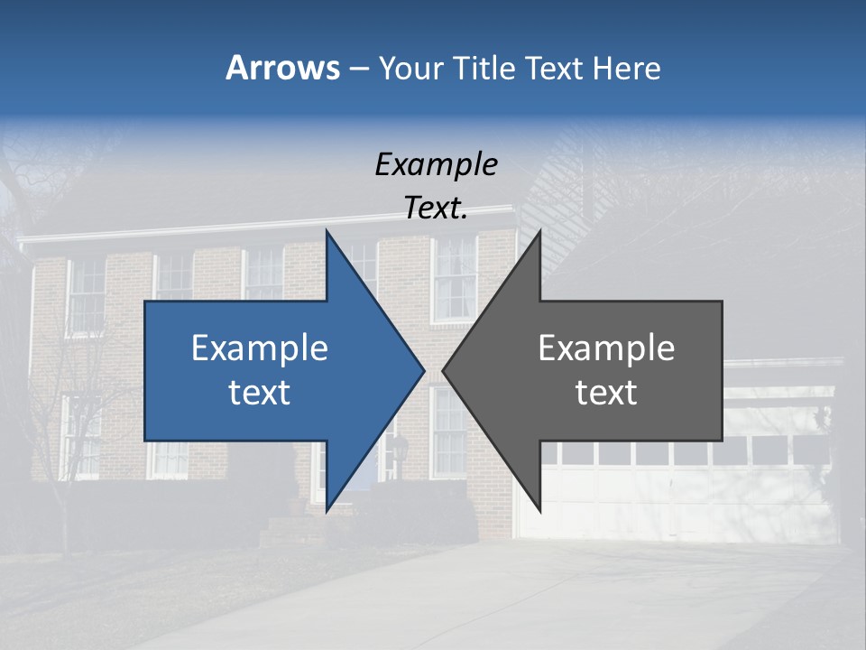 A Large Brick House With A Blue Door PowerPoint Template