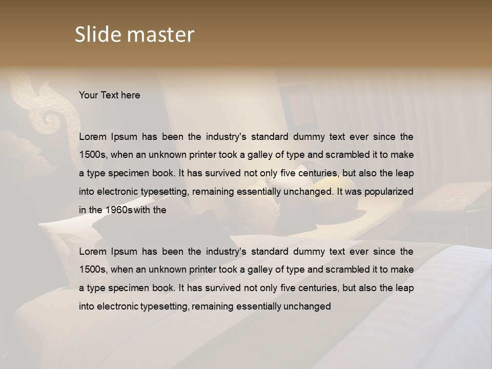 Contemporary Hotel Bedroom PowerPoint Template