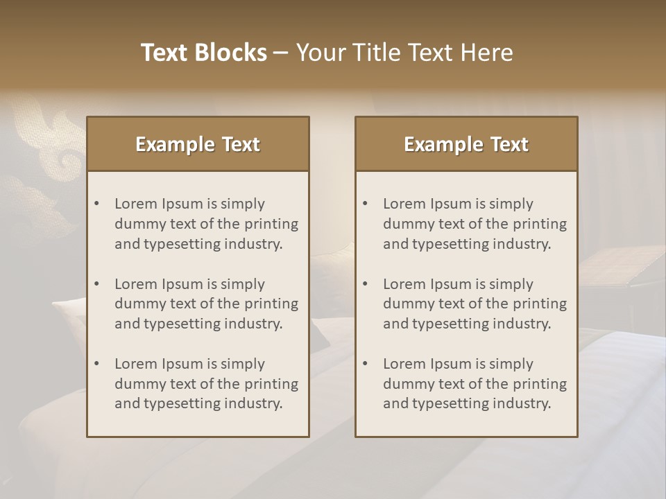 Contemporary Hotel Bedroom PowerPoint Template