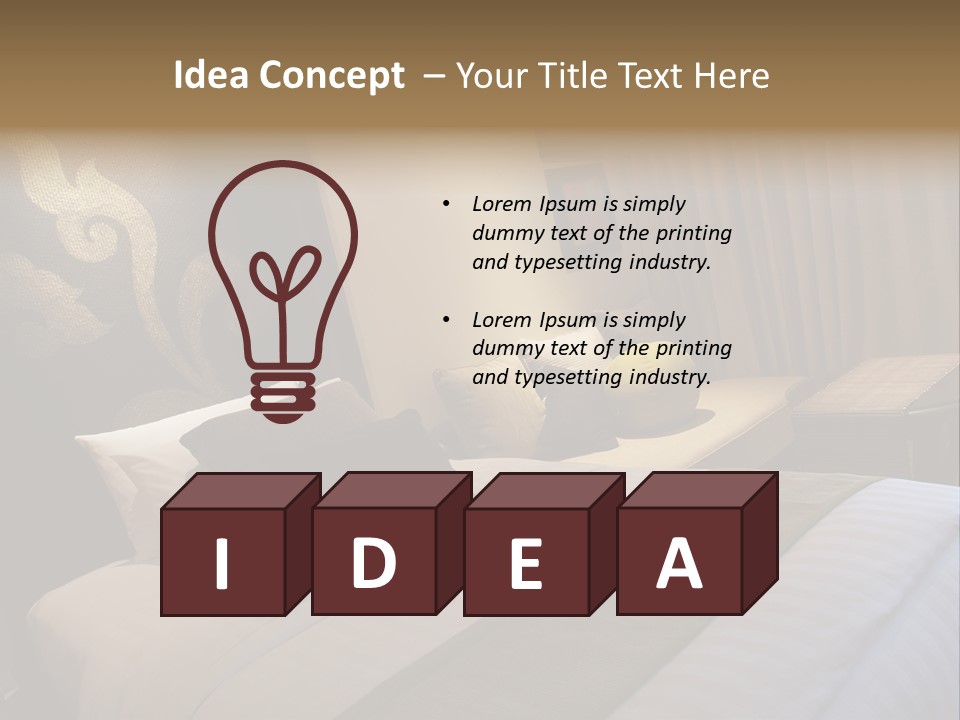 Contemporary Hotel Bedroom PowerPoint Template