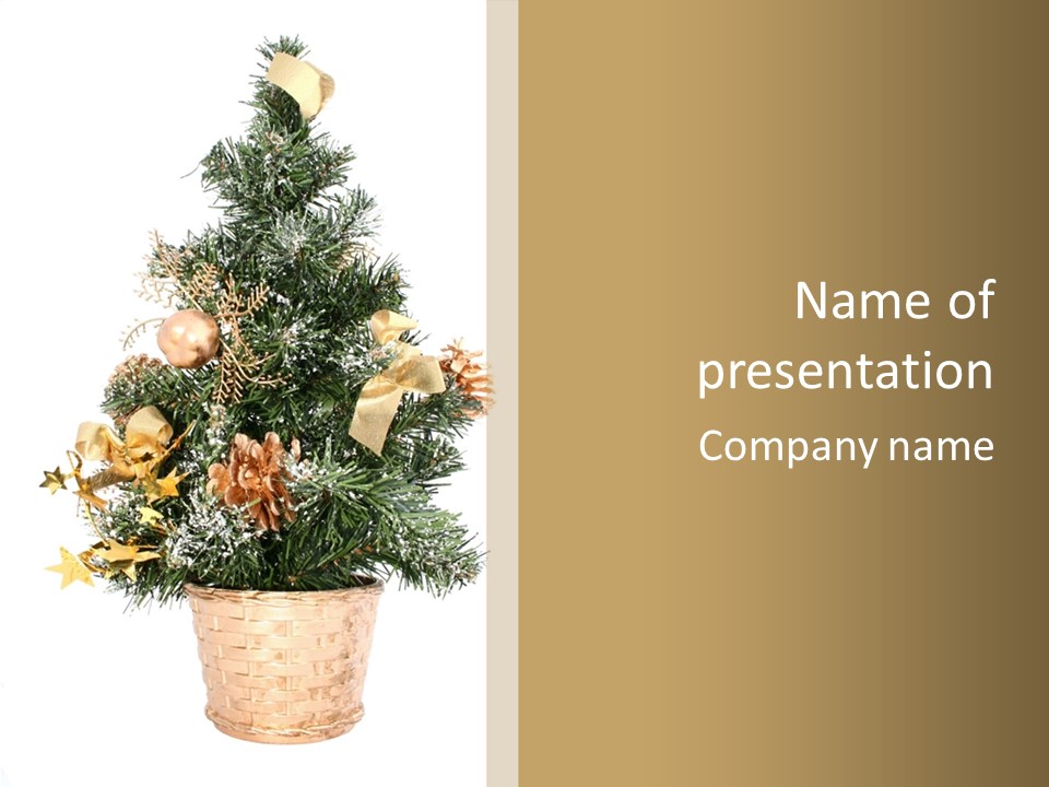 Perfectly Isolated Small Christmas Tree PowerPoint Template
