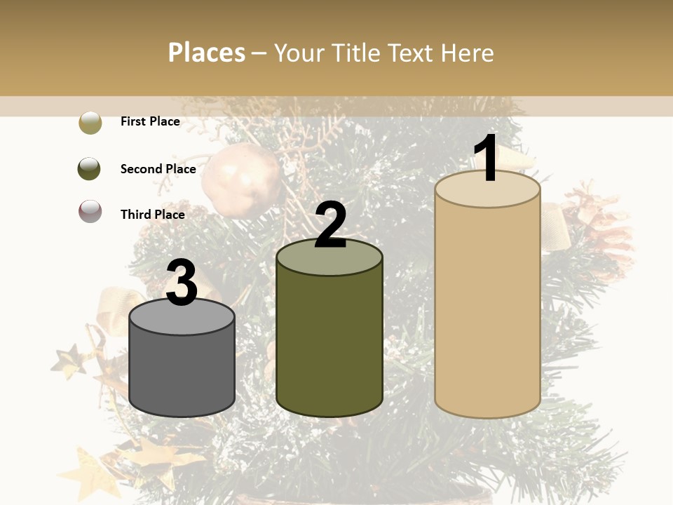 Perfectly Isolated Small Christmas Tree PowerPoint Template