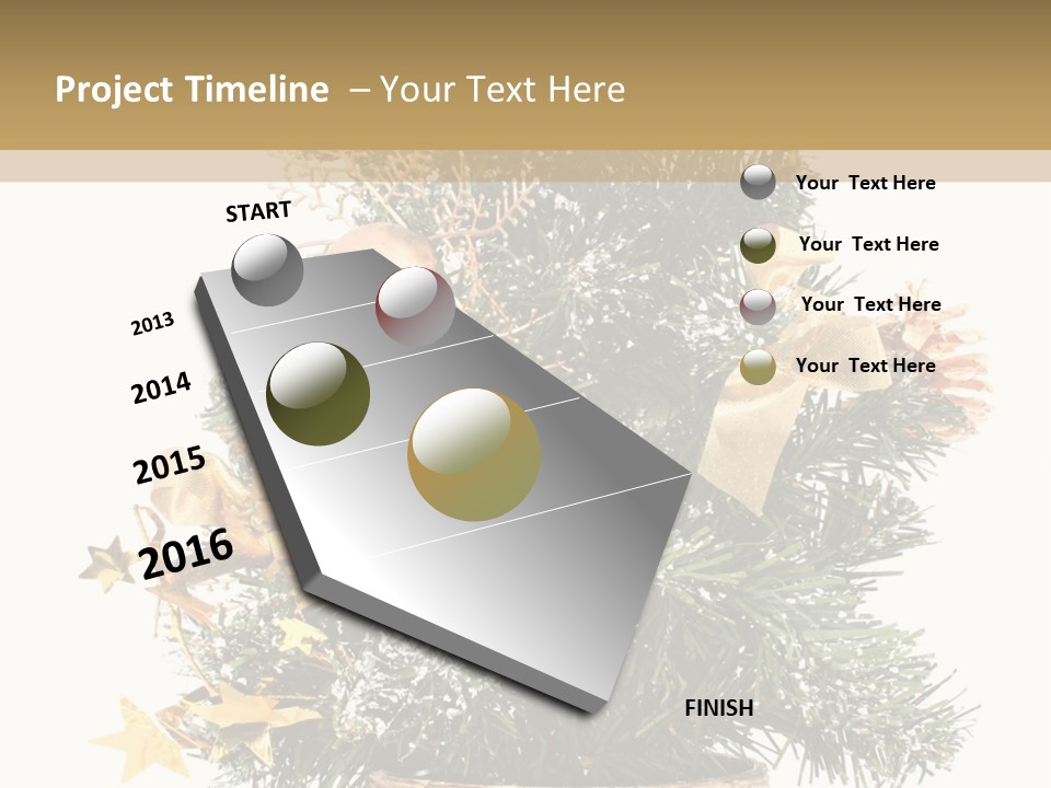 Perfectly Isolated Small Christmas Tree PowerPoint Template