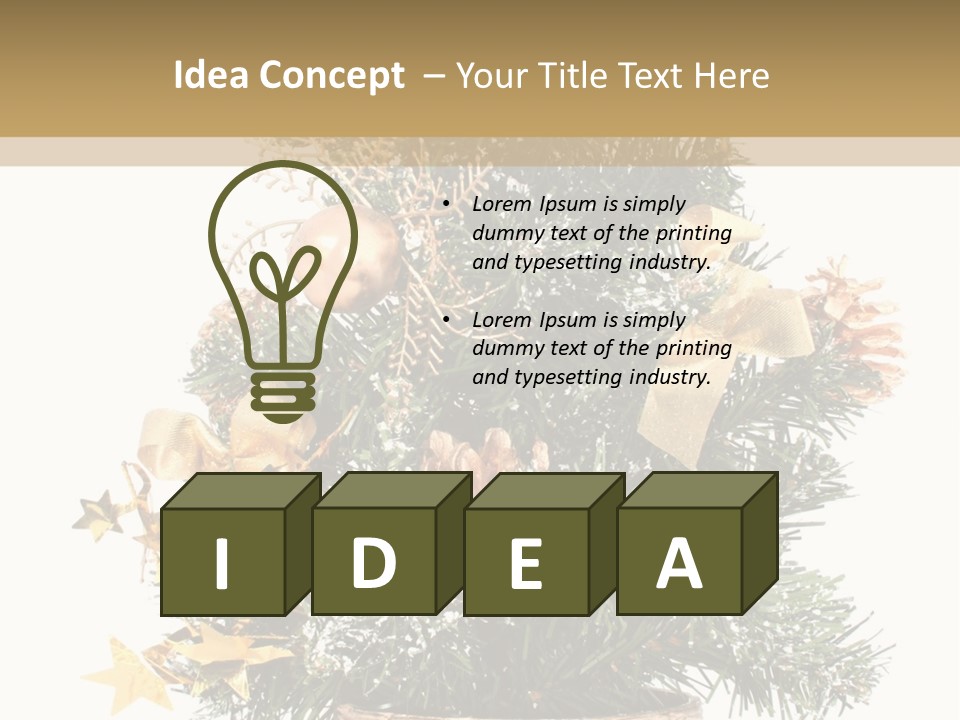 Perfectly Isolated Small Christmas Tree PowerPoint Template