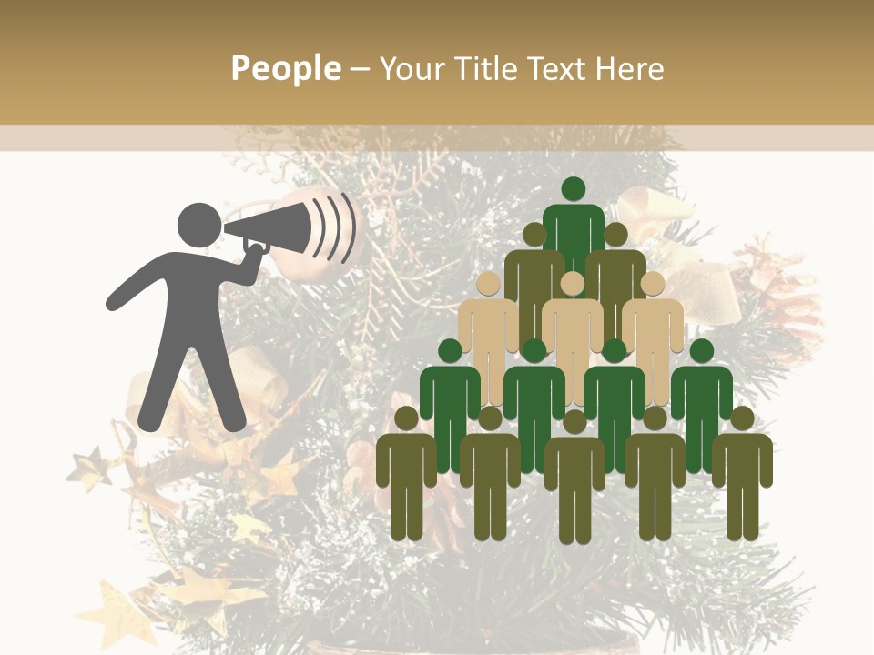 Perfectly Isolated Small Christmas Tree PowerPoint Template