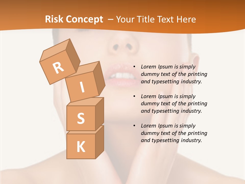 A Woman With Her Hands On Her Face PowerPoint Template