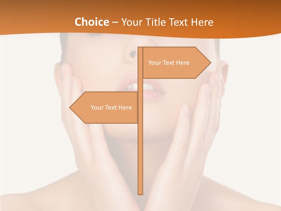A Woman With Her Hands On Her Face PowerPoint Template