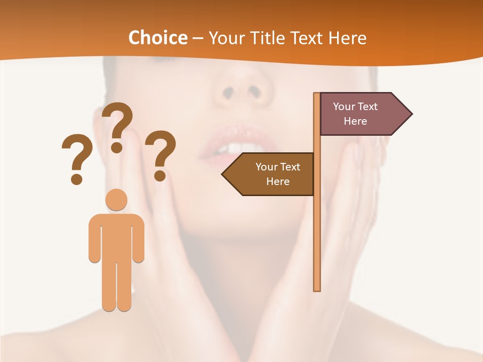A Woman With Her Hands On Her Face PowerPoint Template