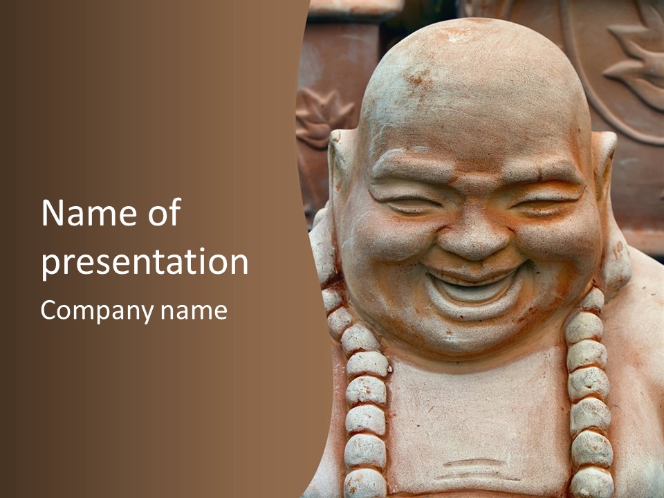 Laughing Buddha Statue PowerPoint Template