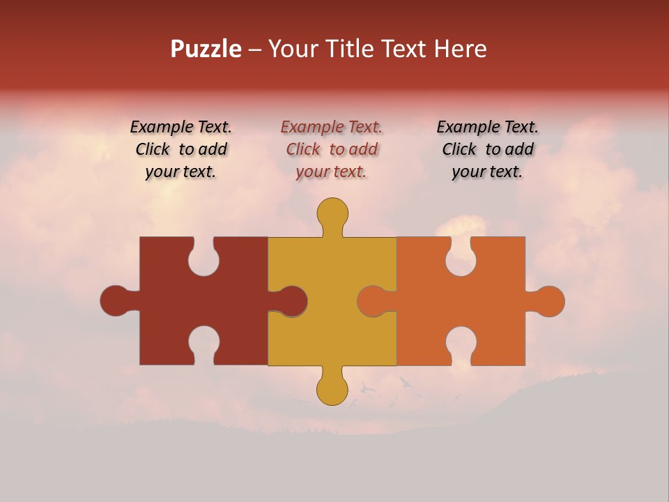 Landscape Image During Sunset And The Birds Flying PowerPoint Template