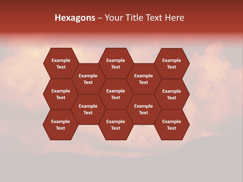 Landscape Image During Sunset And The Birds Flying PowerPoint Template