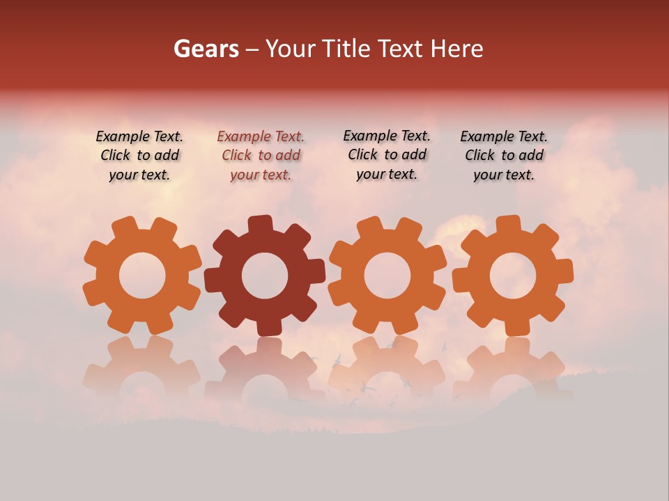 Landscape Image During Sunset And The Birds Flying PowerPoint Template