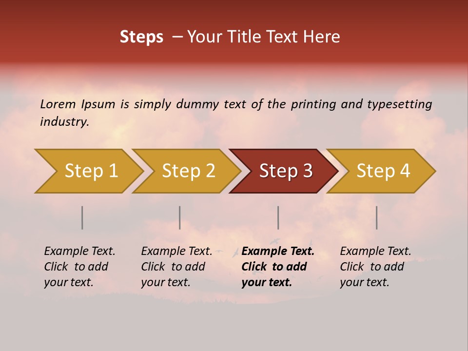 Landscape Image During Sunset And The Birds Flying PowerPoint Template