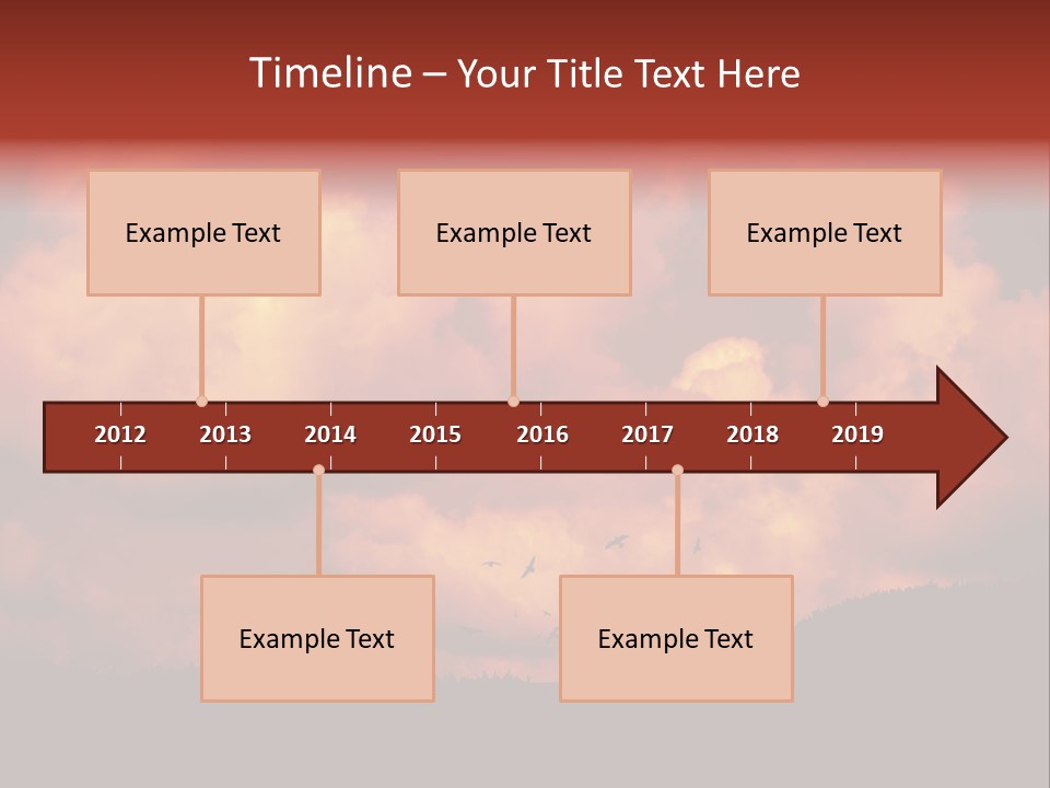 Landscape Image During Sunset And The Birds Flying PowerPoint Template