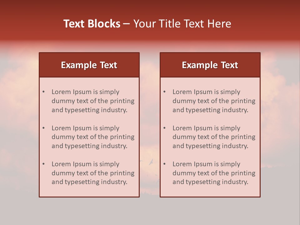 Landscape Image During Sunset And The Birds Flying PowerPoint Template