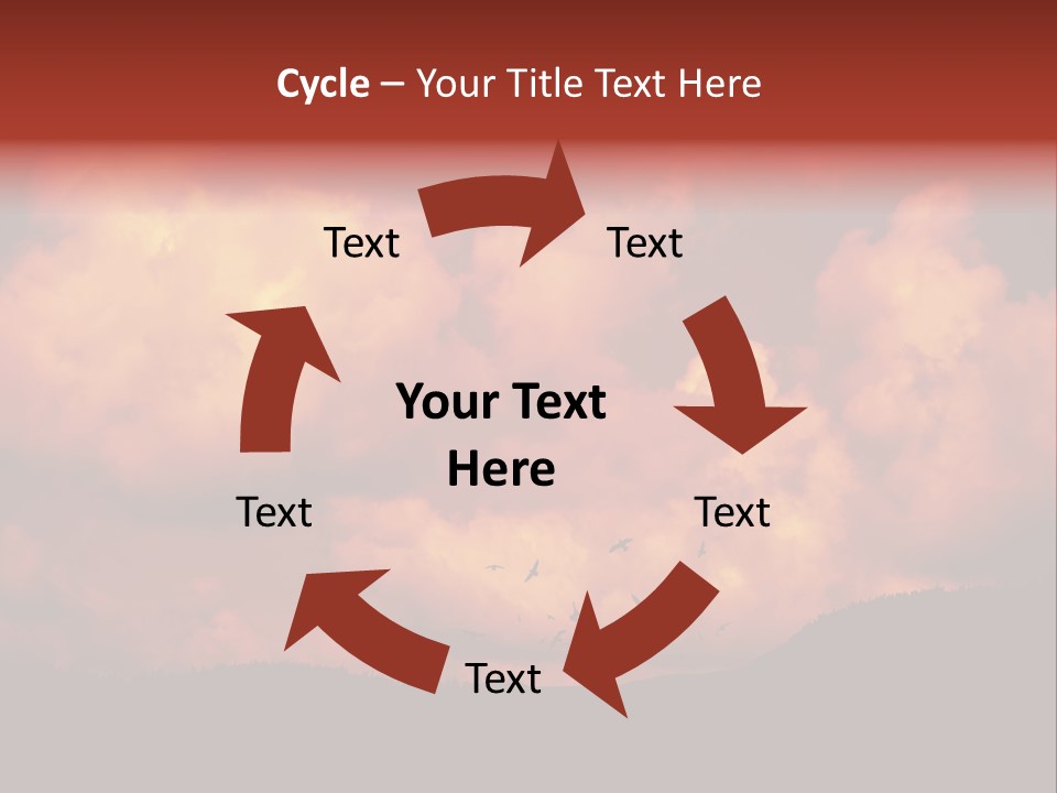 Landscape Image During Sunset And The Birds Flying PowerPoint Template