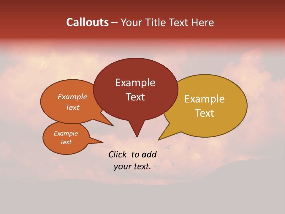 Landscape Image During Sunset And The Birds Flying PowerPoint Template