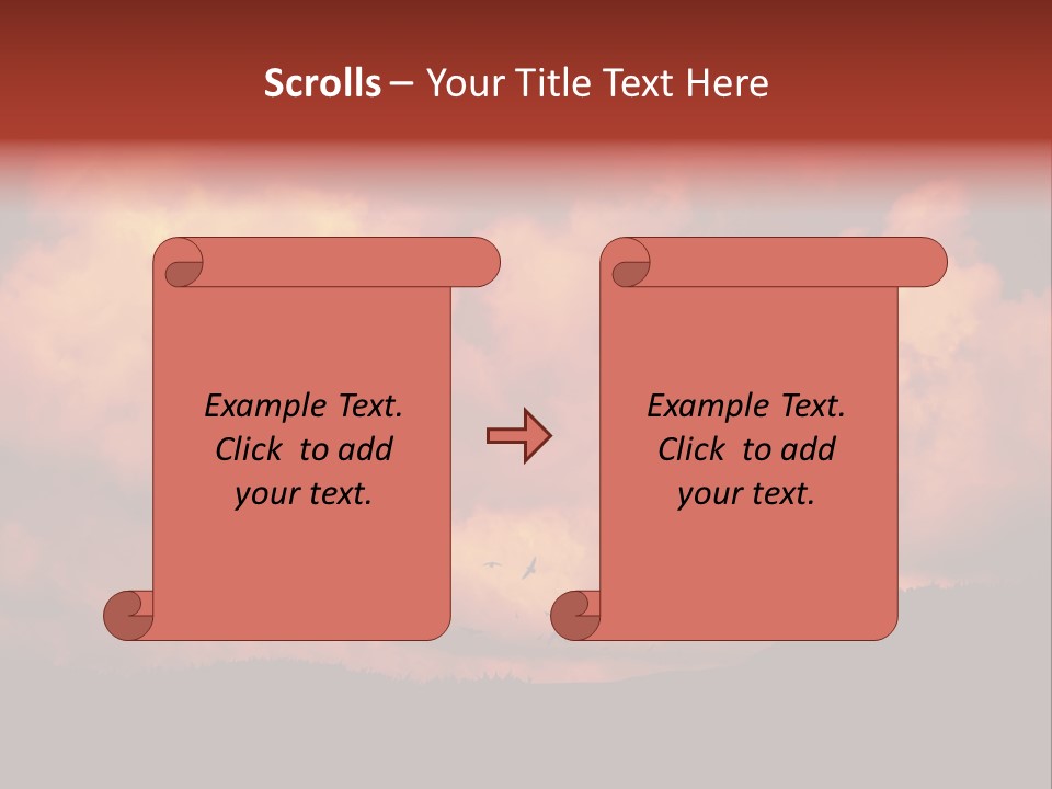 Landscape Image During Sunset And The Birds Flying PowerPoint Template