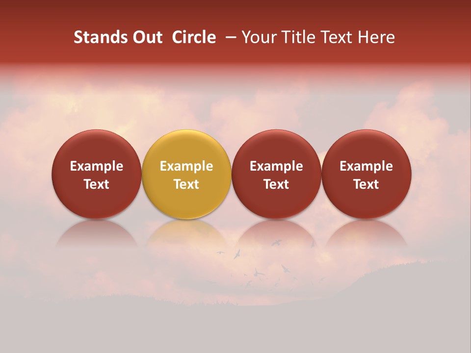 Landscape Image During Sunset And The Birds Flying PowerPoint Template