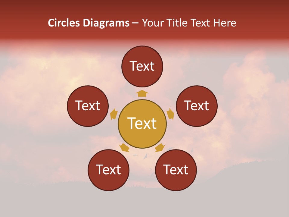 Landscape Image During Sunset And The Birds Flying PowerPoint Template