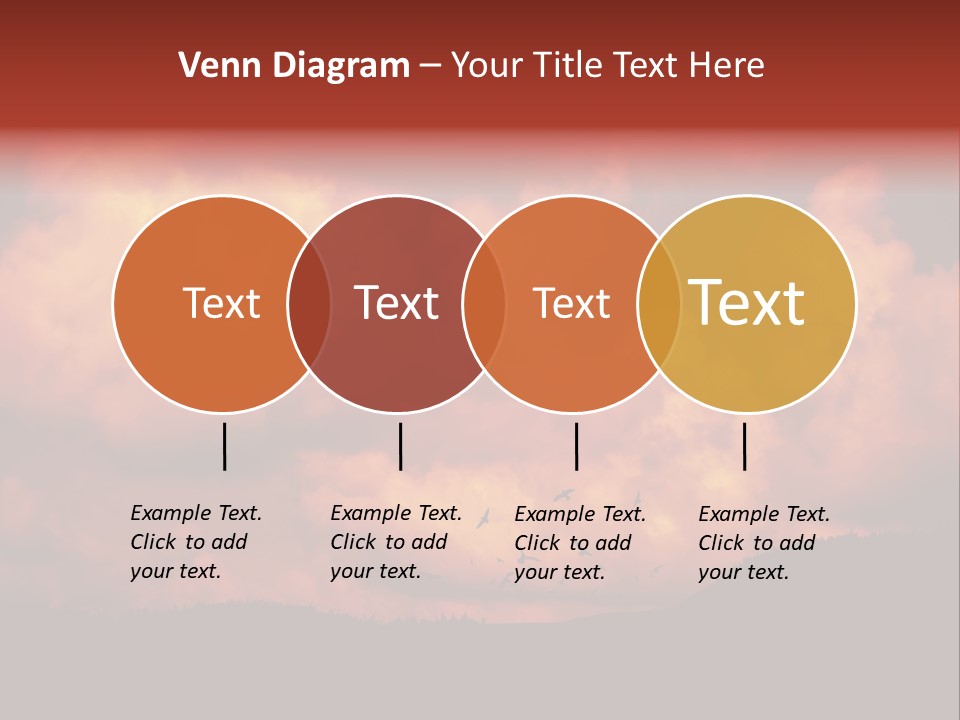Landscape Image During Sunset And The Birds Flying PowerPoint Template
