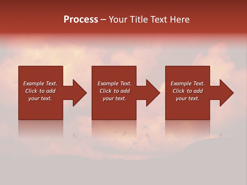 Landscape Image During Sunset And The Birds Flying PowerPoint Template