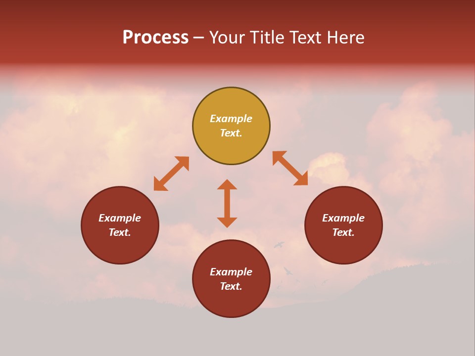 Landscape Image During Sunset And The Birds Flying PowerPoint Template