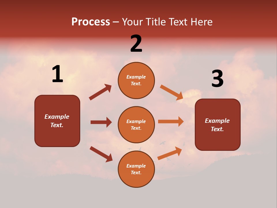 Landscape Image During Sunset And The Birds Flying PowerPoint Template