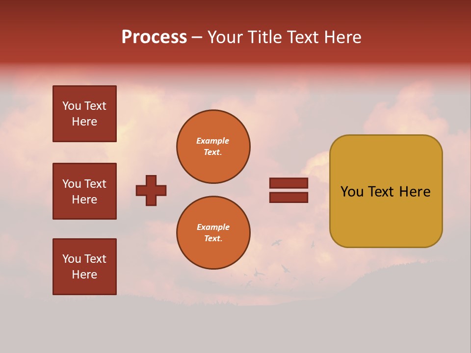 Landscape Image During Sunset And The Birds Flying PowerPoint Template