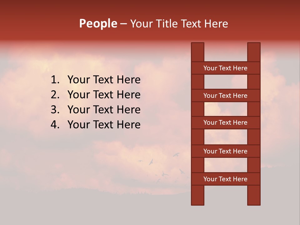 Landscape Image During Sunset And The Birds Flying PowerPoint Template