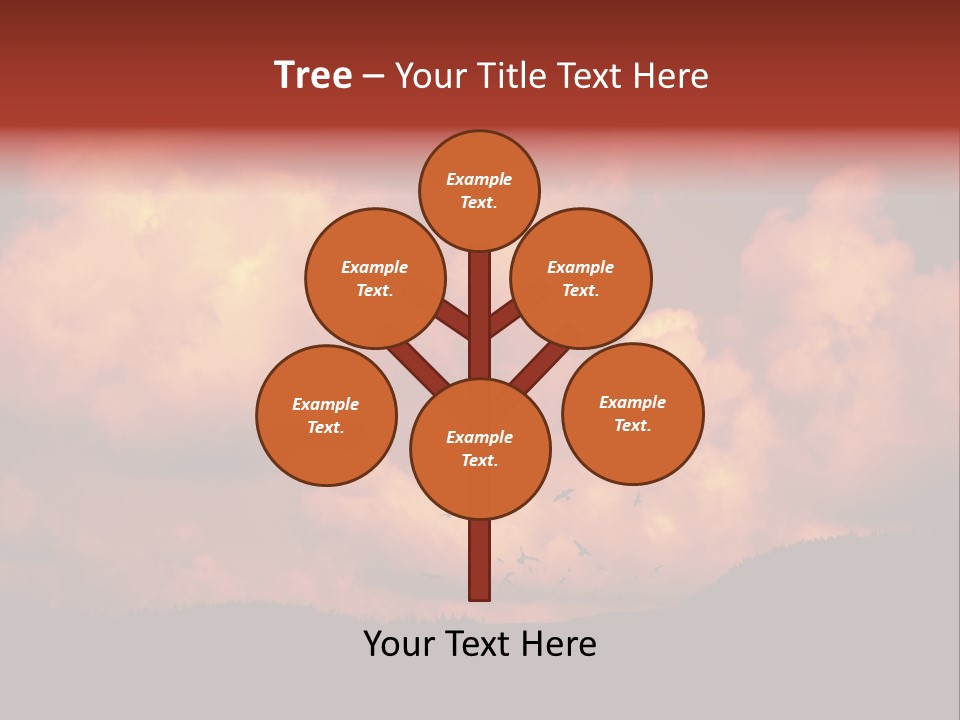 Landscape Image During Sunset And The Birds Flying PowerPoint Template