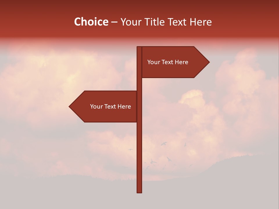 Landscape Image During Sunset And The Birds Flying PowerPoint Template