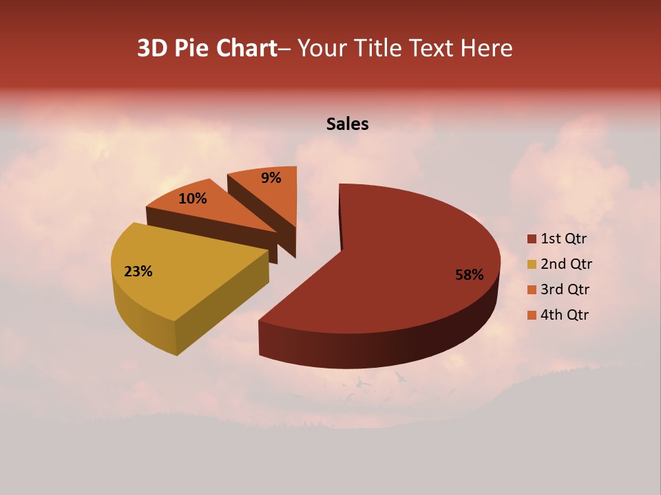 Landscape Image During Sunset And The Birds Flying PowerPoint Template