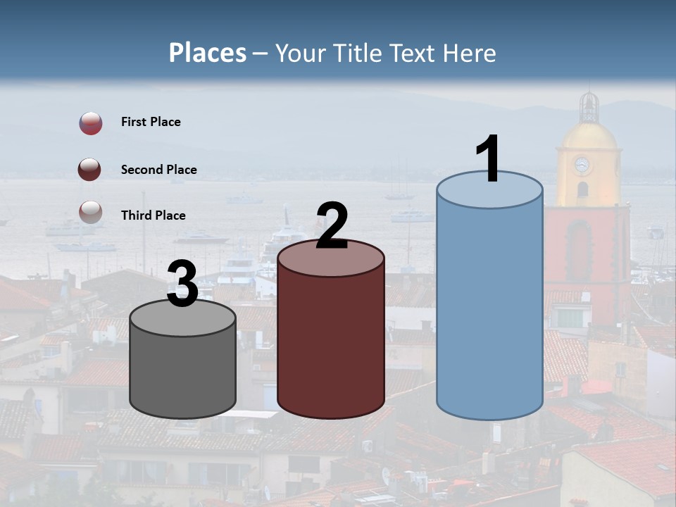 View At St.tropez And Anchored Ships At Sunset In French Riviera PowerPoint Template