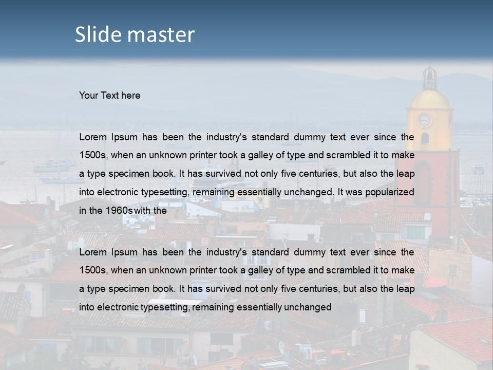 View At St.tropez And Anchored Ships At Sunset In French Riviera PowerPoint Template