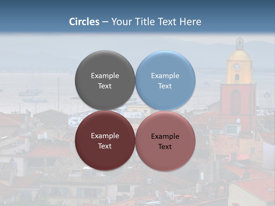 View At St.tropez And Anchored Ships At Sunset In French Riviera PowerPoint Template