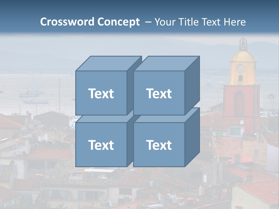 View At St.tropez And Anchored Ships At Sunset In French Riviera PowerPoint Template