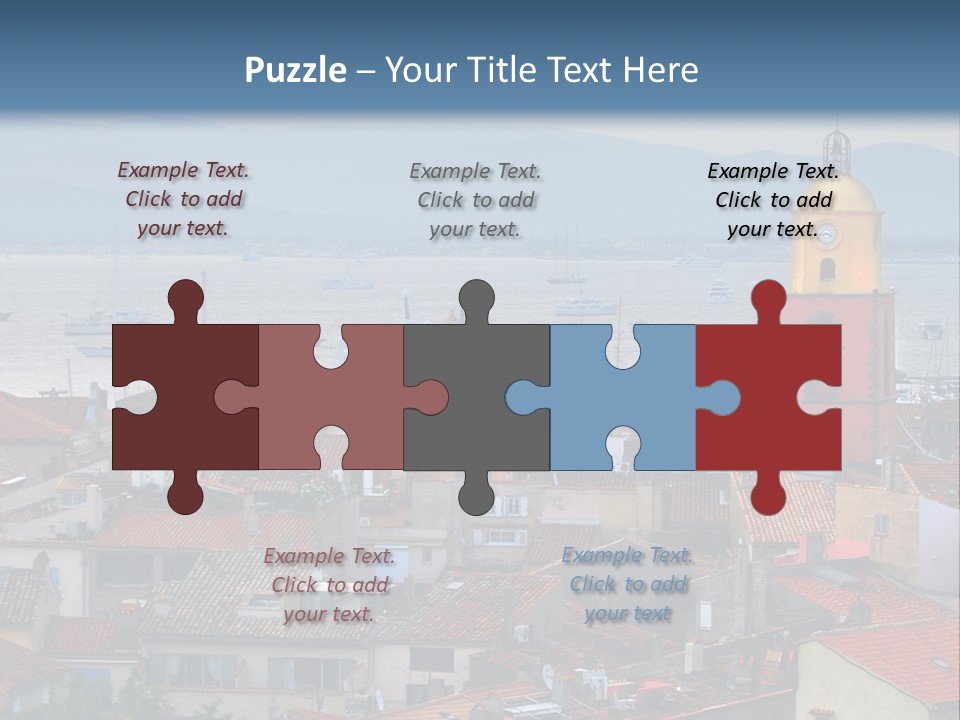 View At St.tropez And Anchored Ships At Sunset In French Riviera PowerPoint Template