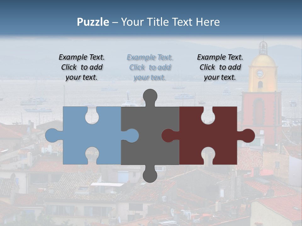 View At St.tropez And Anchored Ships At Sunset In French Riviera PowerPoint Template