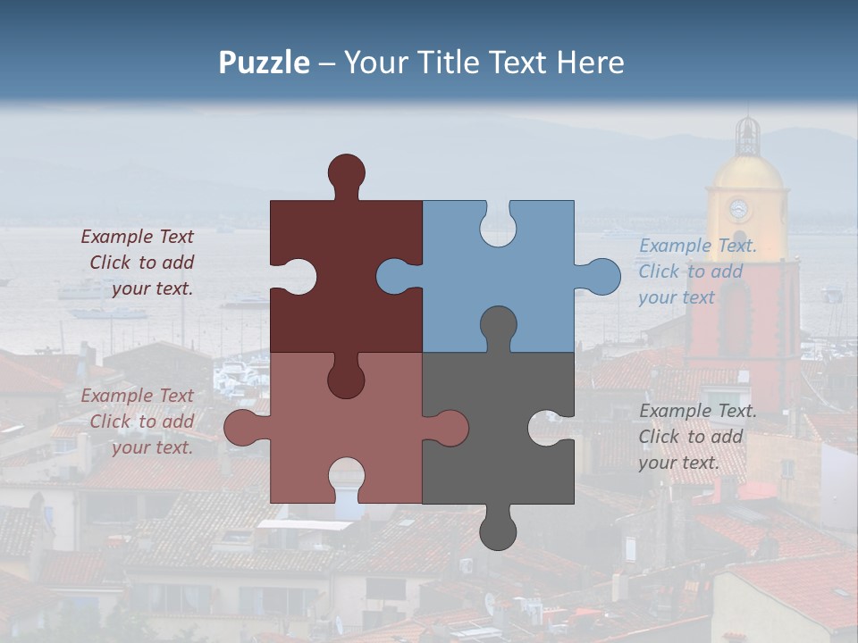 View At St.tropez And Anchored Ships At Sunset In French Riviera PowerPoint Template