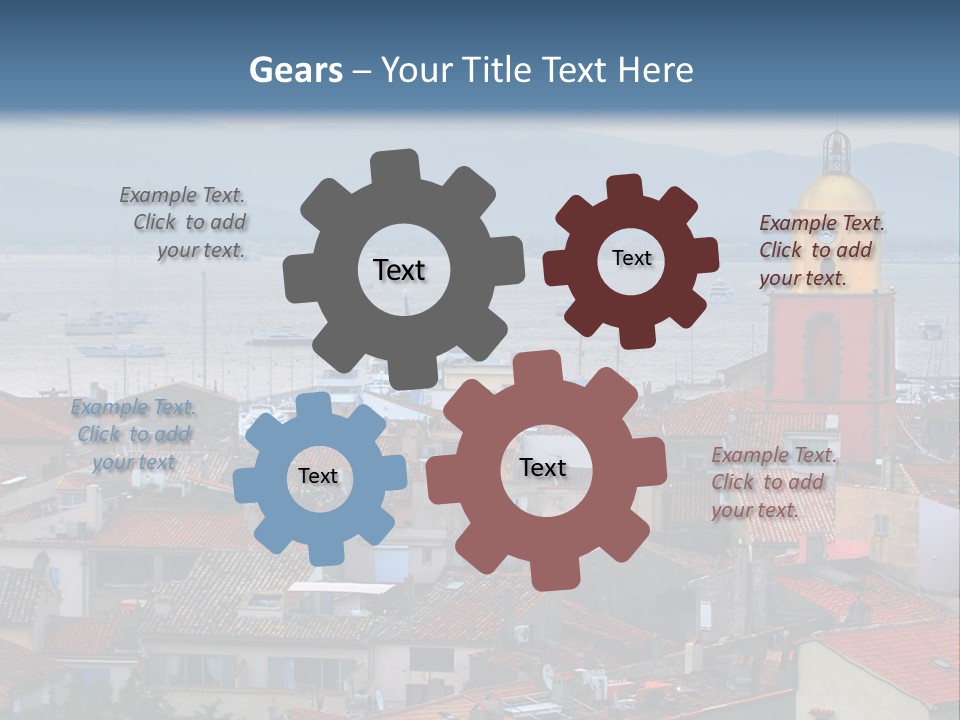 View At St.tropez And Anchored Ships At Sunset In French Riviera PowerPoint Template