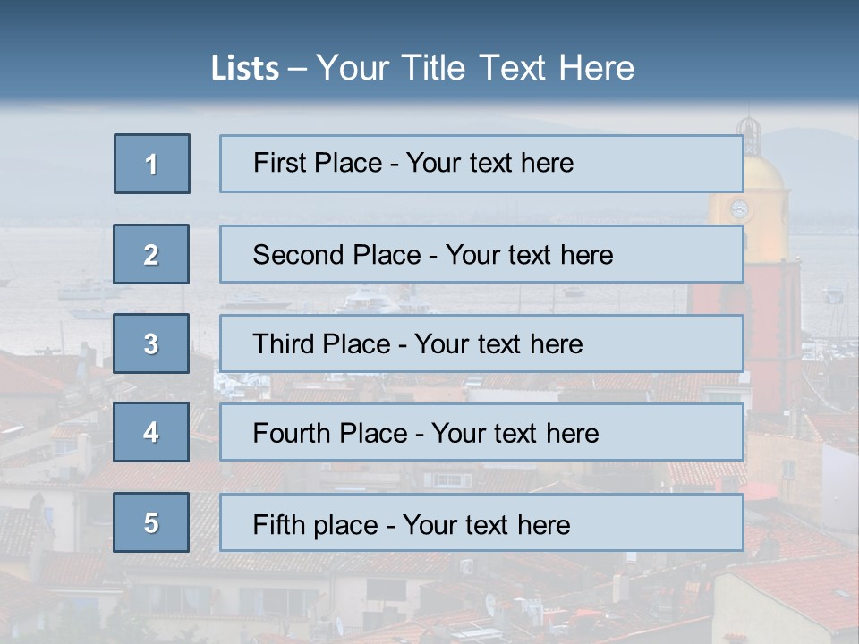 View At St.tropez And Anchored Ships At Sunset In French Riviera PowerPoint Template