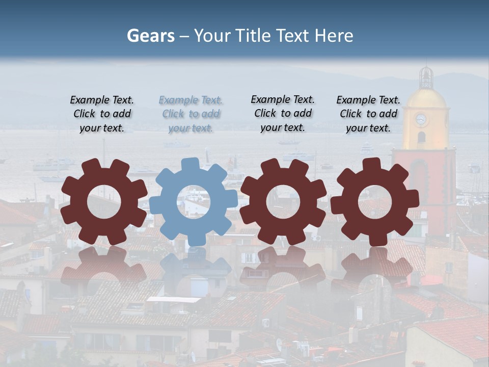 View At St.tropez And Anchored Ships At Sunset In French Riviera PowerPoint Template