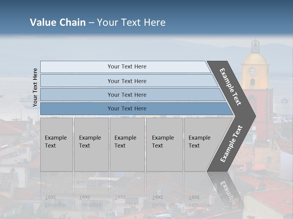 View At St.tropez And Anchored Ships At Sunset In French Riviera PowerPoint Template